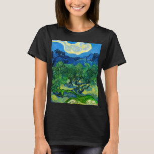 Camiseta Olivos Van Gogh en un paisaje montañoso