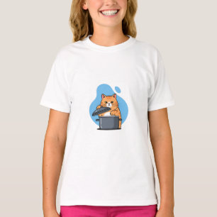 Camiseta Olla De Cocina Para Gatos Curiosos Niños