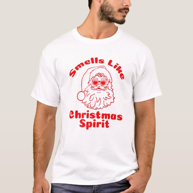 Camiseta Olor como Navidades Espíritu Papá Noel Regalo (Anverso)