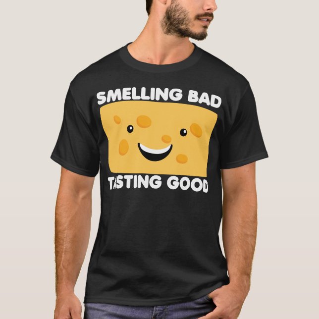Camiseta olores mal degustación buen queso divertido comida (Anverso)
