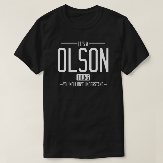 Camiseta Olson graciosa familia de los apellidos (Diseño del anverso)