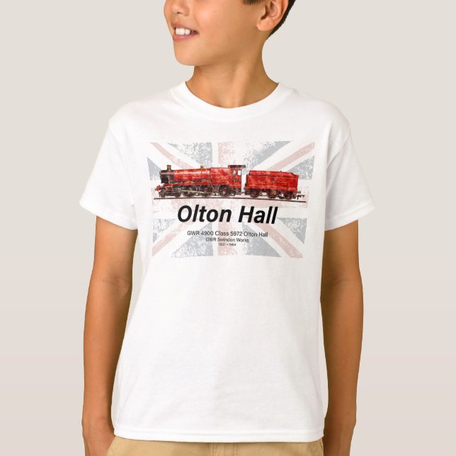 Camiseta Olton Hall Vintage Steam Train English Locomotive (Anverso)