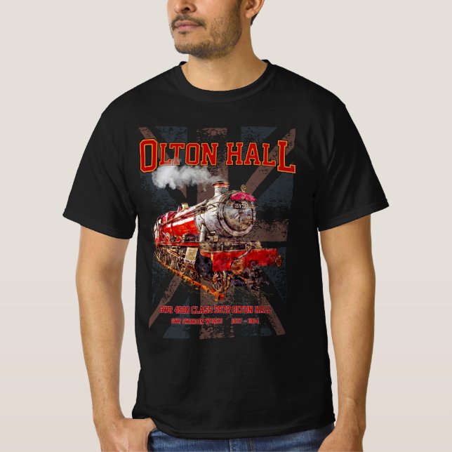 Camiseta Olton Hall Vintage Steam Train English Locomotive (Anverso)