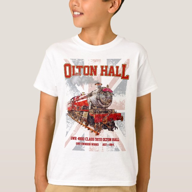 Camiseta Olton Hall Vintage Steam Train English Locomotive (Anverso)