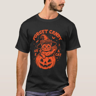 Camiseta Olvidar Caramelo Dame Un Gatos Amantes De Hallowee