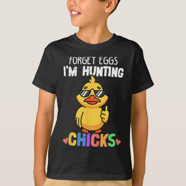 Camiseta Olvidar Huevos Estoy Cazando Pollitas Funny Easter (Anverso)