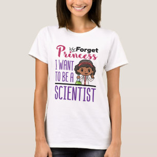Camiseta Olvidar princesa científica chica afroamericana