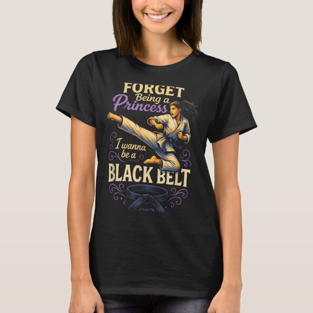Camiseta Olvidar ser una princesa - Kickboxing de karate (Anverso)