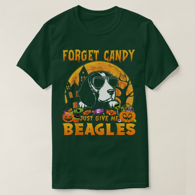 Camiseta Olvídate de Candy, Dame Gracia A Beagles Halloween (Diseño del anverso)