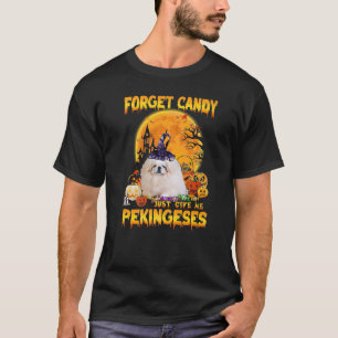 Camiseta Olvídate de Candy Dame Pekingeses Calabaza Hallo