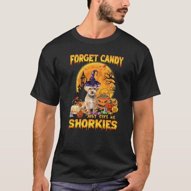 Camiseta Olvídate de Candy solo dame calabaza de Shorkies H (Anverso)