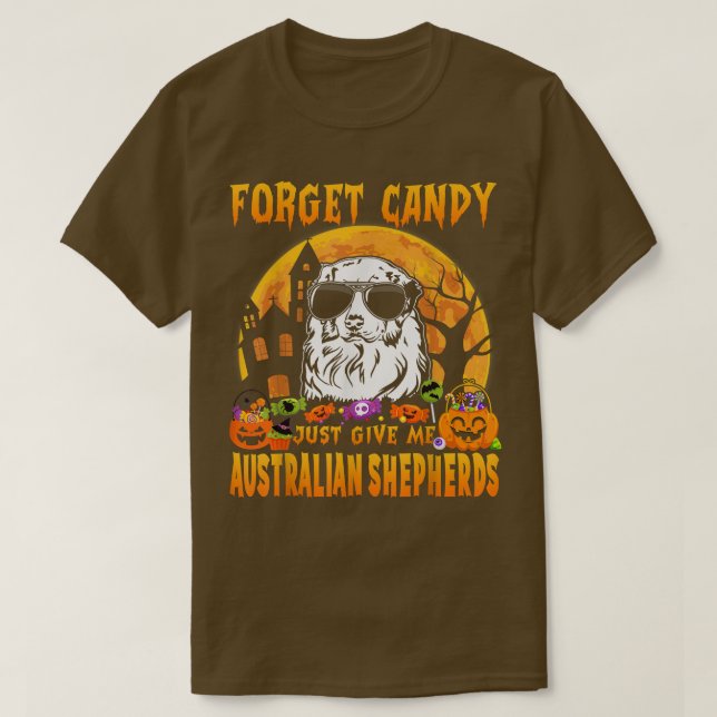 Camiseta Olvídate de Candy solo dame pastores australianos  (Diseño del anverso)