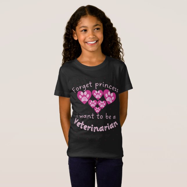 Camiseta Olvídate de la princesa que quiero ser veterinaria (Anverso completo)