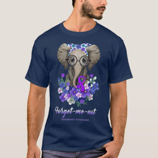 Camiseta Olvídate de mí no Alzheimers Conciencia Flor elefa