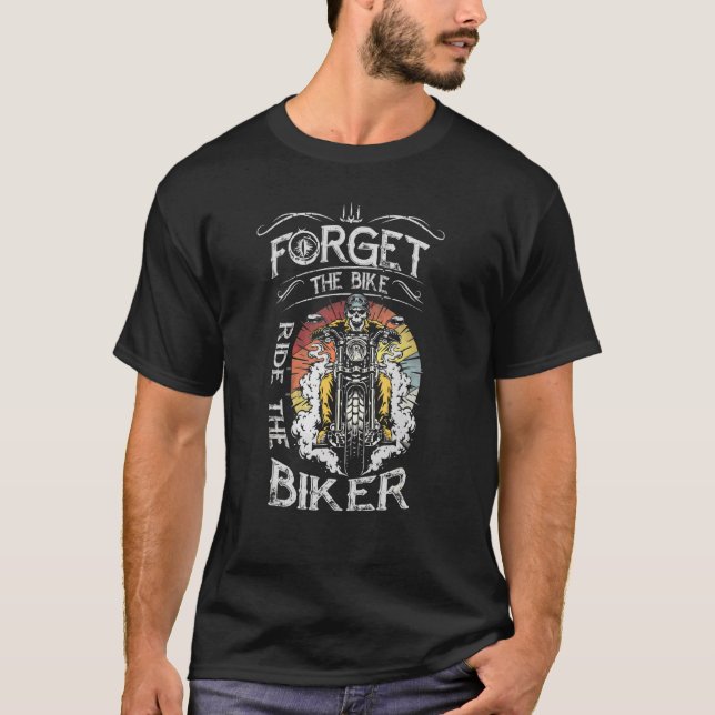 Camiseta Olvídate del paseo en bicicleta con el cráneo de r (Anverso)