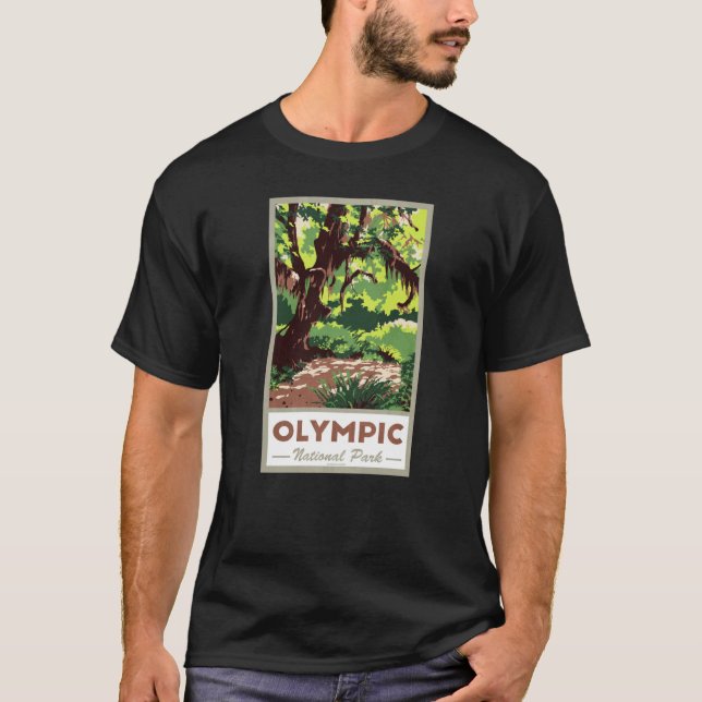 Camiseta Olympic National Park Vintage Travel Poster (Anverso)