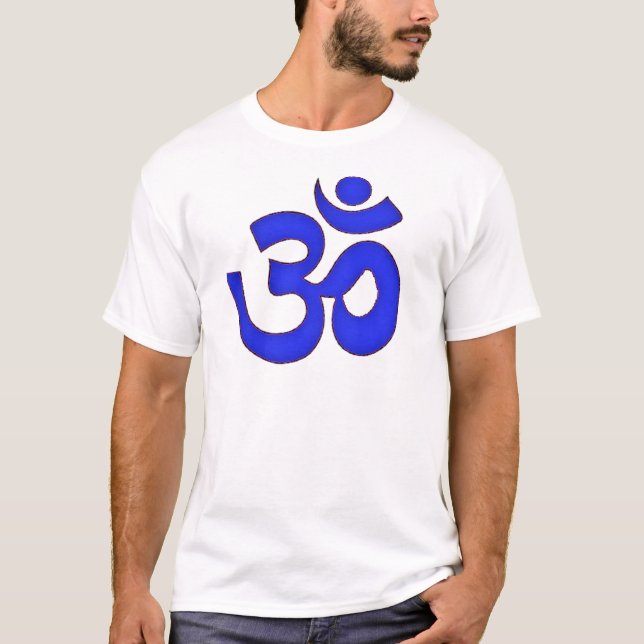 Camiseta OM AZUL, aum, sánscrito, mantra, yoga, tantra (Anverso)