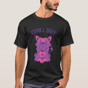 Camiseta Om Bija Mantra Gato Meditación Relajante Asiento d