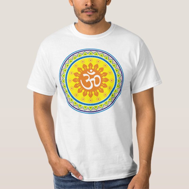 Camiseta OM con el estilo indio tradicional Mandana (Anverso)