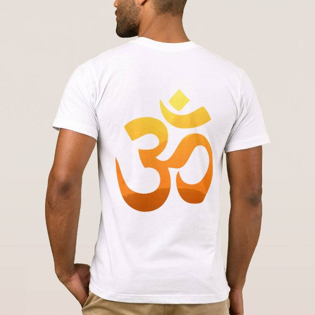 Camiseta Om de doble cara Mantra Gold Sun Meditación Yoga (Reverso)