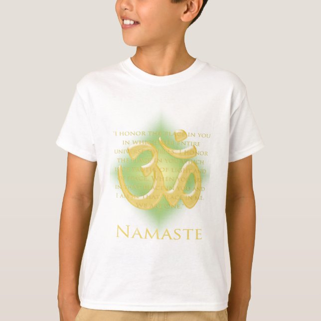 Camiseta OM en el verde y el oro - Namaste (Anverso)