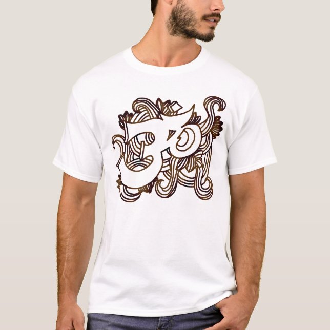 Camiseta OM Handsketch marrón (Anverso)