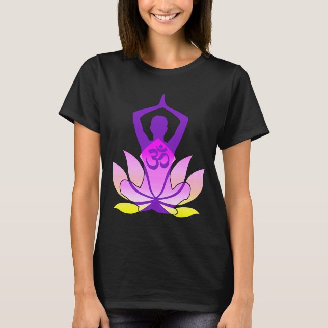 Camiseta OM Namaste Espíritu Lotus Flor Yoga Pose Pastel (Anverso)