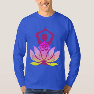 Camiseta OM Namaste Spiritual Lotus Flower Yoga en azul