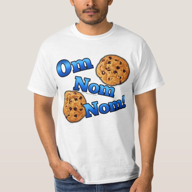 Camiseta OM Nom Nom, galletas del amor de Meme (Anverso)