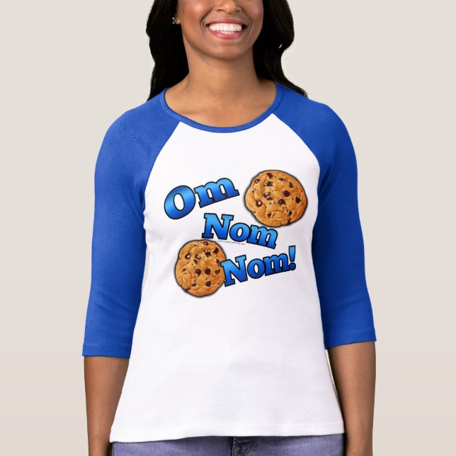 Camiseta OM Nom Nom, galletas del amor de Meme (Anverso)