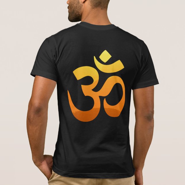 Camiseta Om trasero Mantra Gold Meditación Yoga Masculino (Reverso)