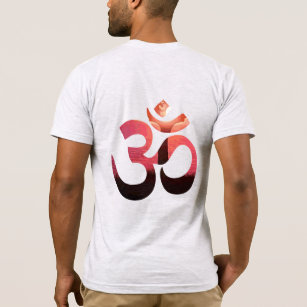 Camiseta Om Tree Sun Mantra Yoga Mens Doble cara
