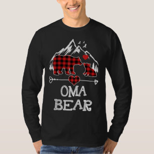 Camiseta Oma Bear Navidades Pajama Red Plaid Buffalo Family