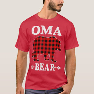 Camiseta Oma Bear Navidades Pajama Red Plaid Buffalo Family