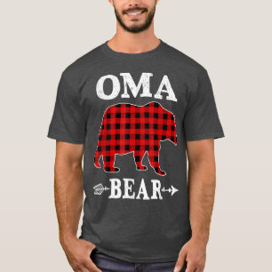 Camiseta Oma Bear Navidades Pajama Red Plaid Buffalo Family
