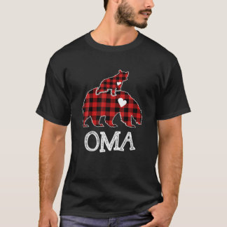 Camiseta Oma Bear Navidades Xmas Pajama Red Plaid Buffalo F