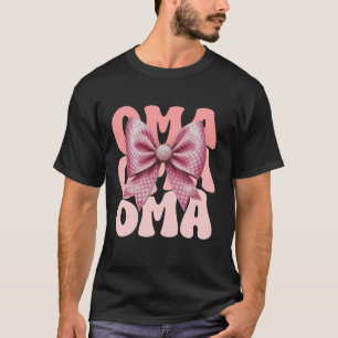 Camiseta OMA Coquette Bow Día de la Abuela Rosa