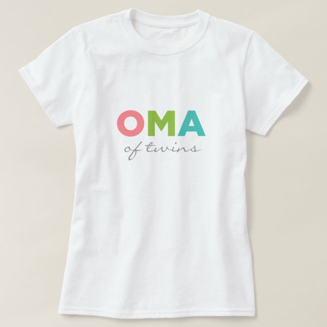 Camiseta Oma de gemelos (Diseño del anverso)