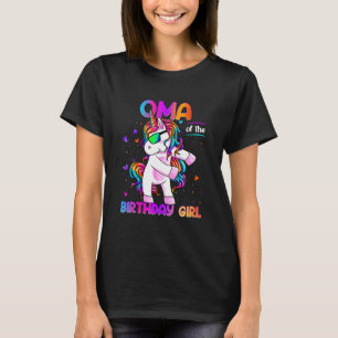 Camiseta Oma de la Chica de cumpleaños Dabbing Unicorn Fies