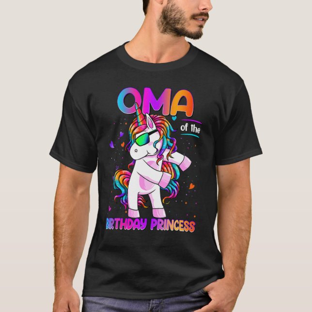 Camiseta Oma de la princesa de cumpleaños Chica Dabbing Uni (Anverso)