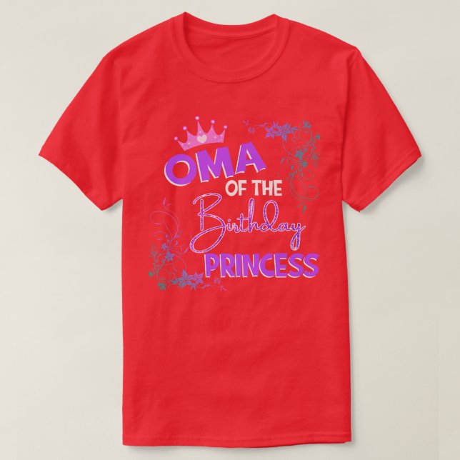 Camiseta Oma Del Fiesta De La Familia Princesa De Cumpleaño (Diseño del anverso)
