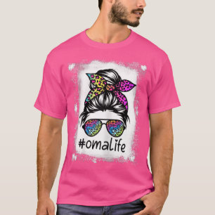 Camiseta Oma Life Bleached Oma Life Tie Dye Leopard M