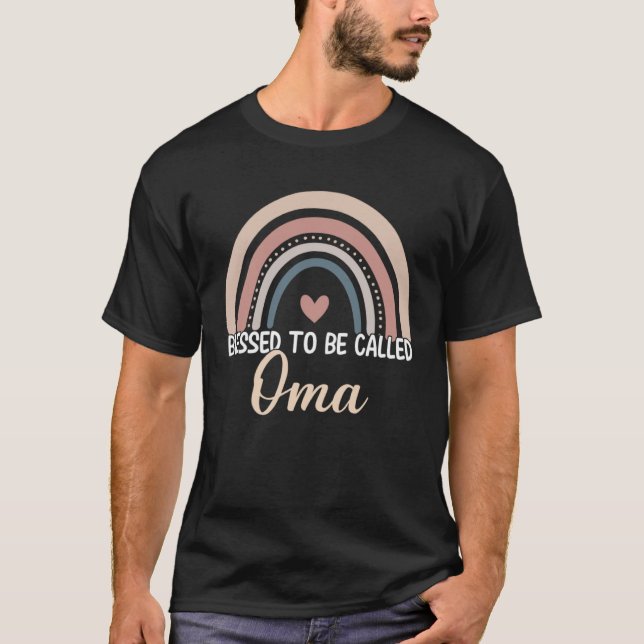 Camiseta Oma Mother s Day Blessed To Be Called Oma Rainbow  (Anverso)