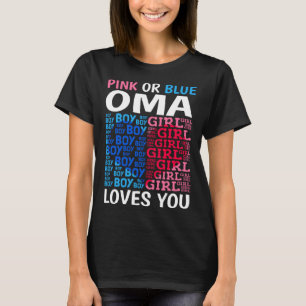 Camiseta Oma Rosa O Azul Te Ama Género Revelar Bebé