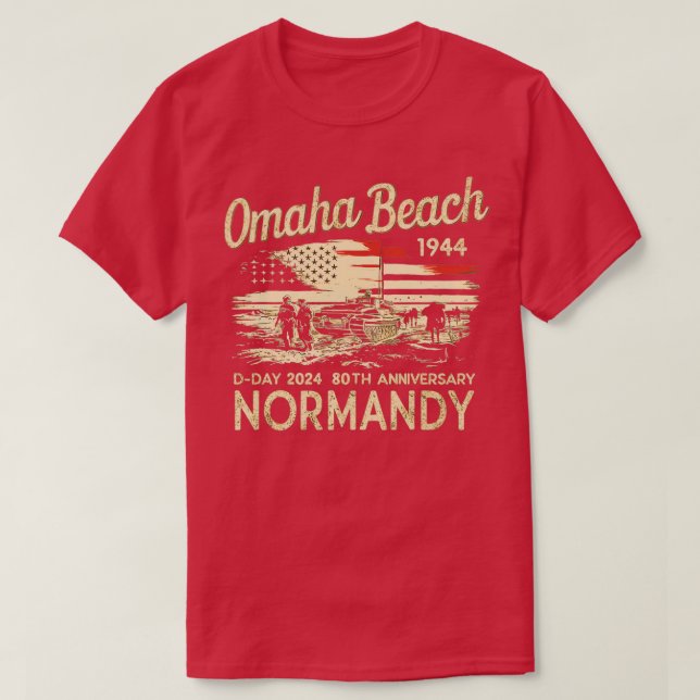 Camiseta Omaha Beach 1944 Día 2024 80º aniversario Norman (Diseño del anverso)