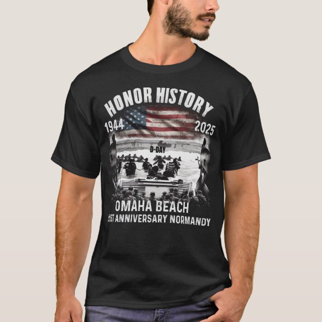 Camiseta Omaha Beach D-Day 81° Aniversario 1944 (Anverso)