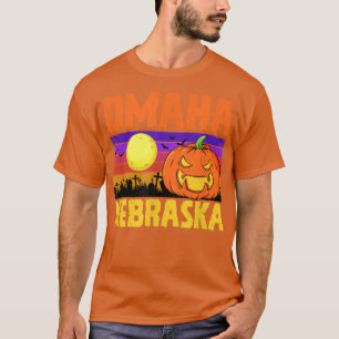 Camiseta Omaha Nebraska Feliz Fiesta de Halloween Ciudad Lo