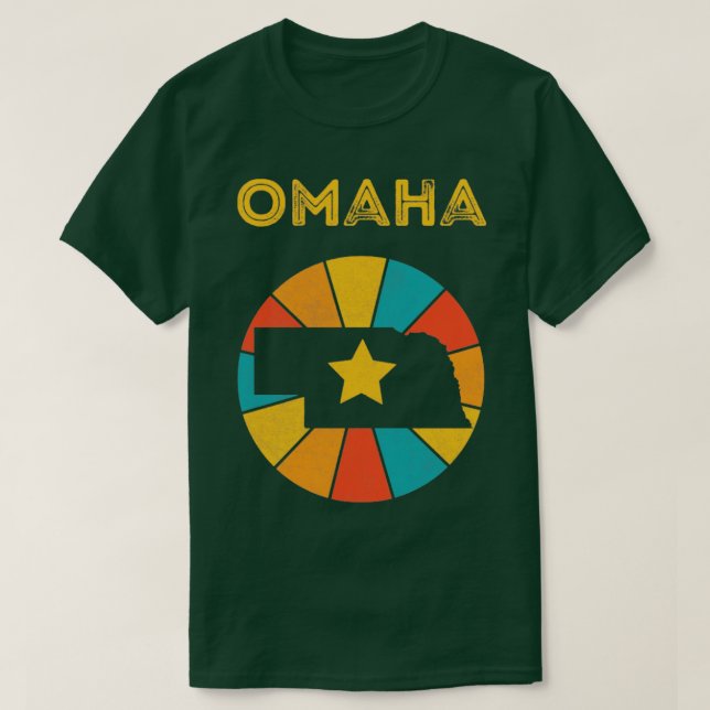 Camiseta Omaha Nebraska Vintage Distresage Souvenir (Diseño del anverso)