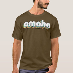 Camiseta Omaha Retro Estilo de tipografía arcoiris oscuro