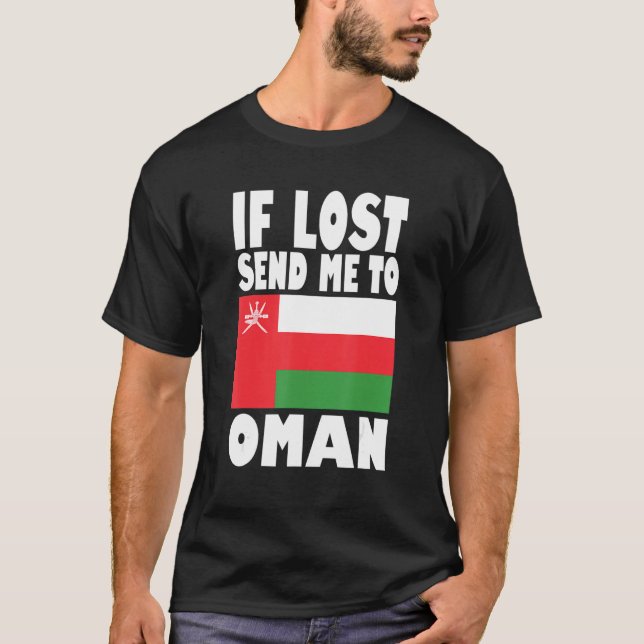 Camiseta Oman Flag Design  If lost send me to Oman (Anverso)